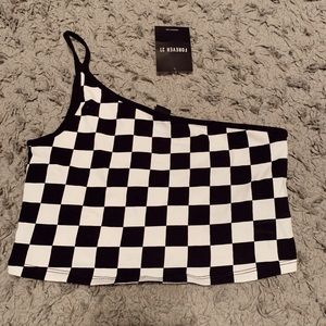checker board crop top
